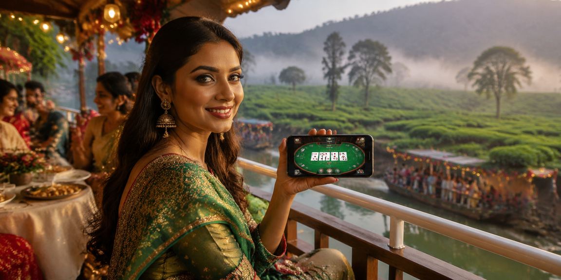 সিলেটের চা বাগানে মোবাইলে wr1300 আন্দার বাহার গেম খেলছেন একজন ব্যবহারকারী